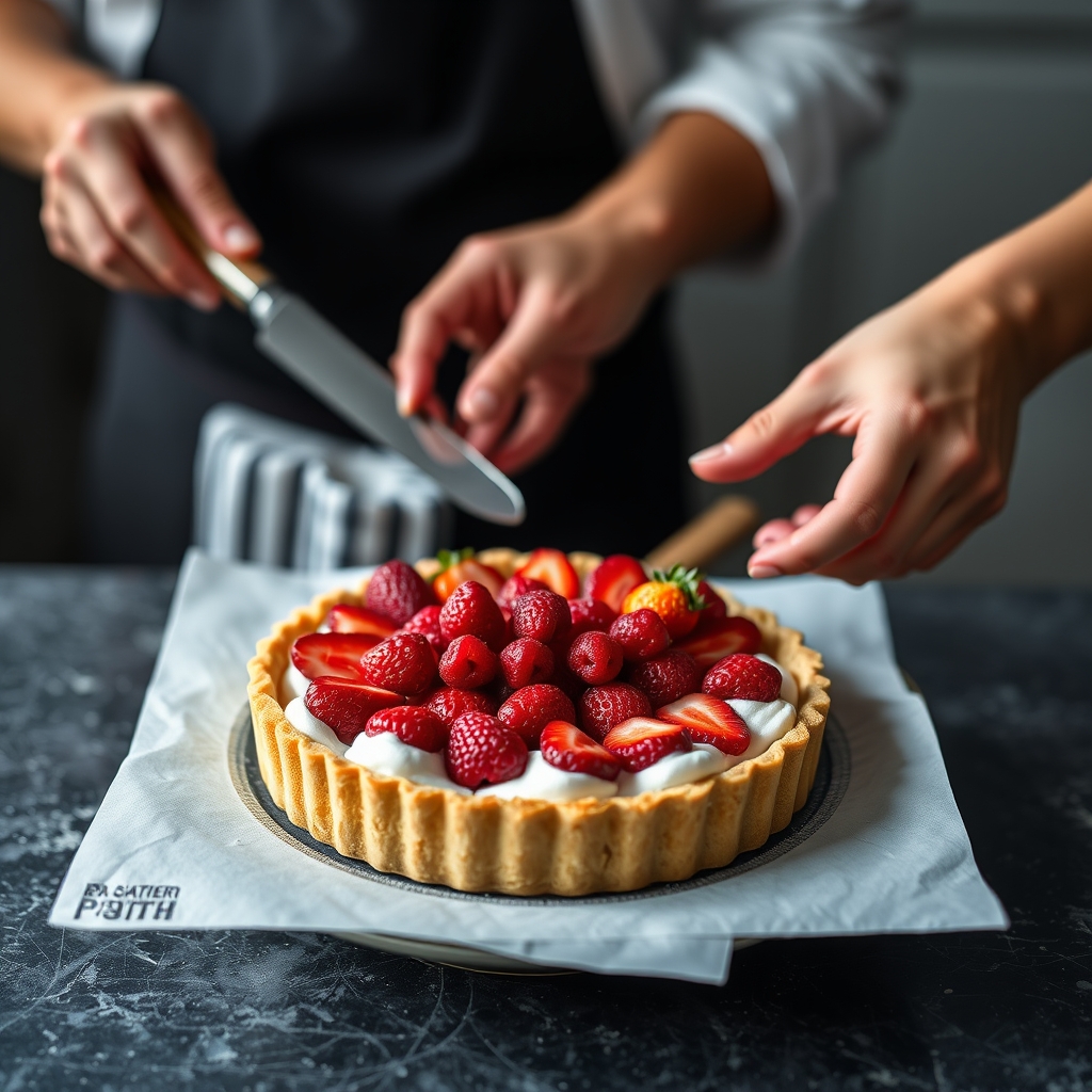 La Préparation et le Montage de la Tarte — Recette de tarte aux fraises basque