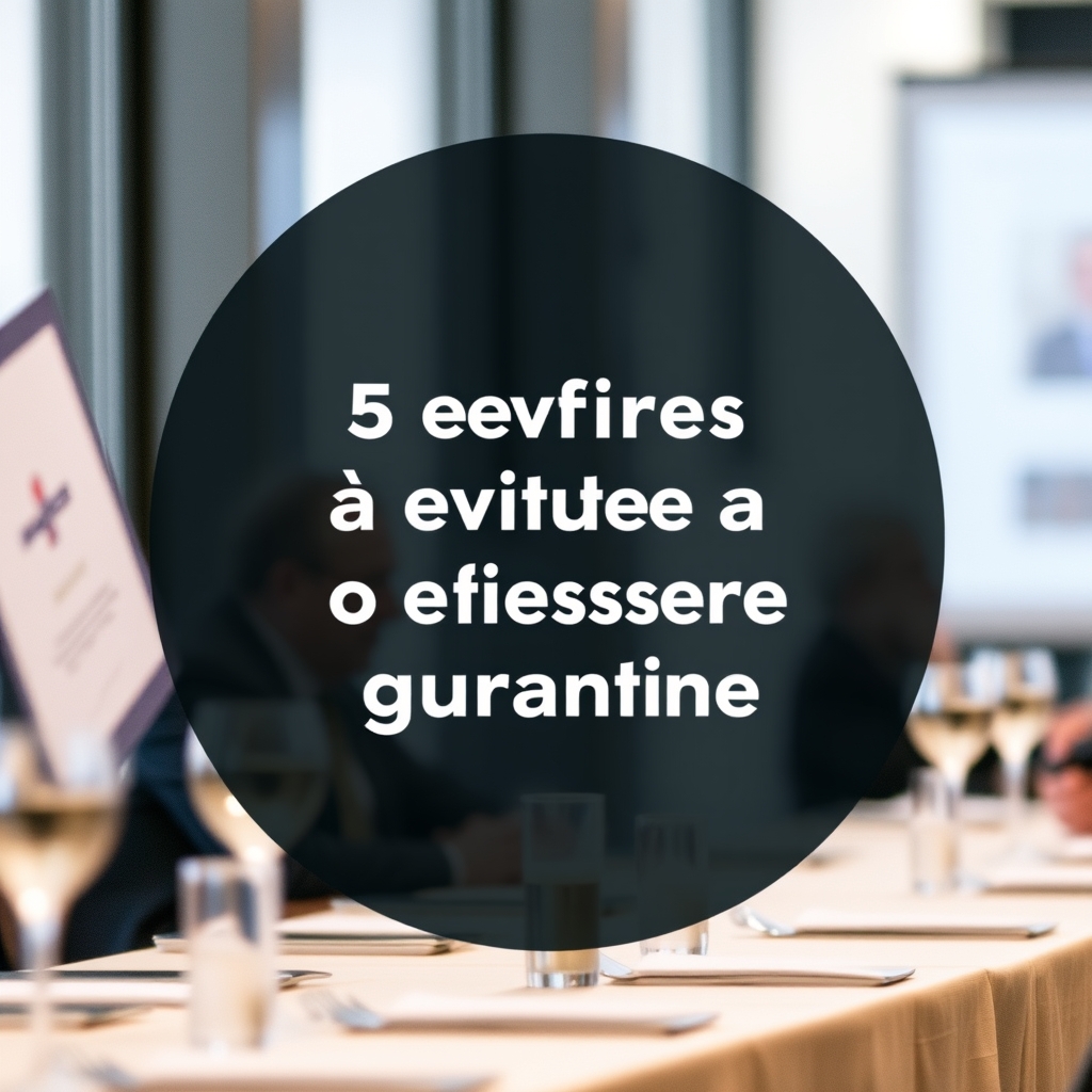 Les 5 erreurs à éviter pour un succès garanti — Traiteur pour conférence à Ascain
